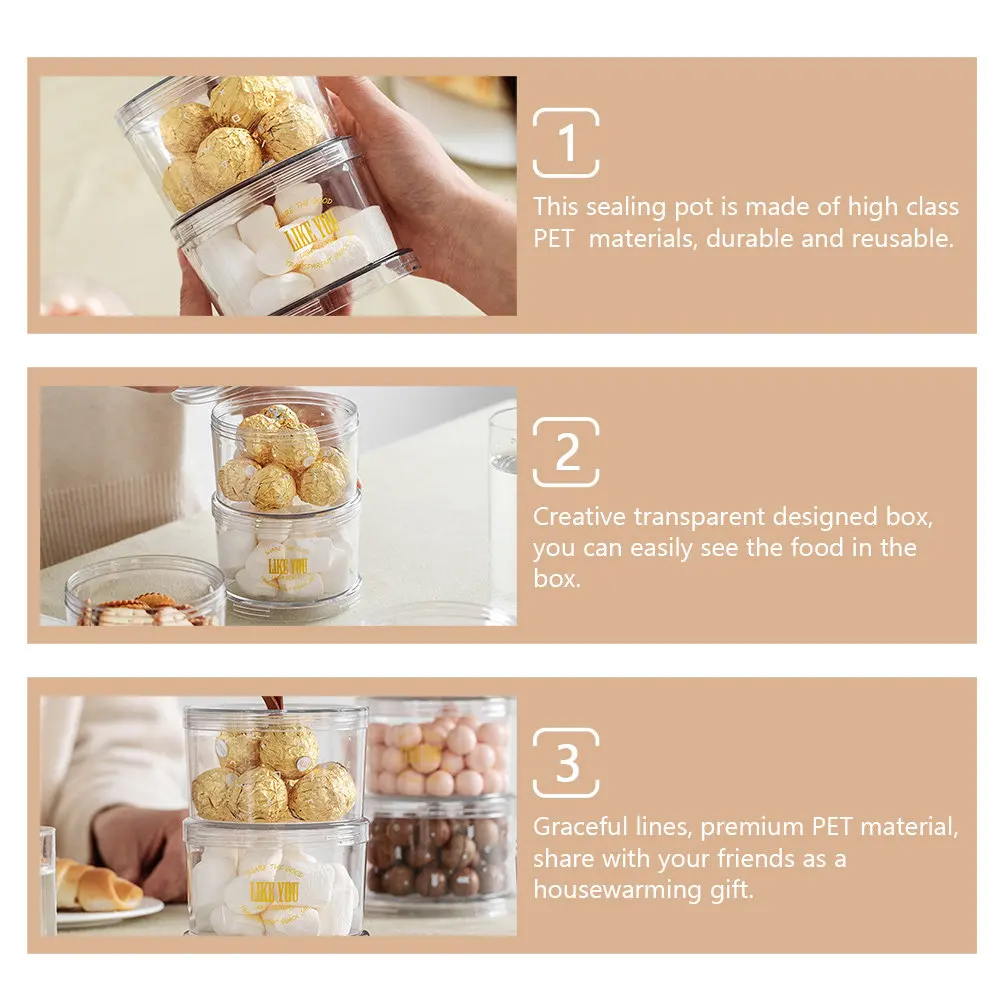 Picture 4: 2Pcs Snack Storage Jars Multi-Function Stackable Household Storage Boxes Transparent Sealed Cereal Containers Kitchen