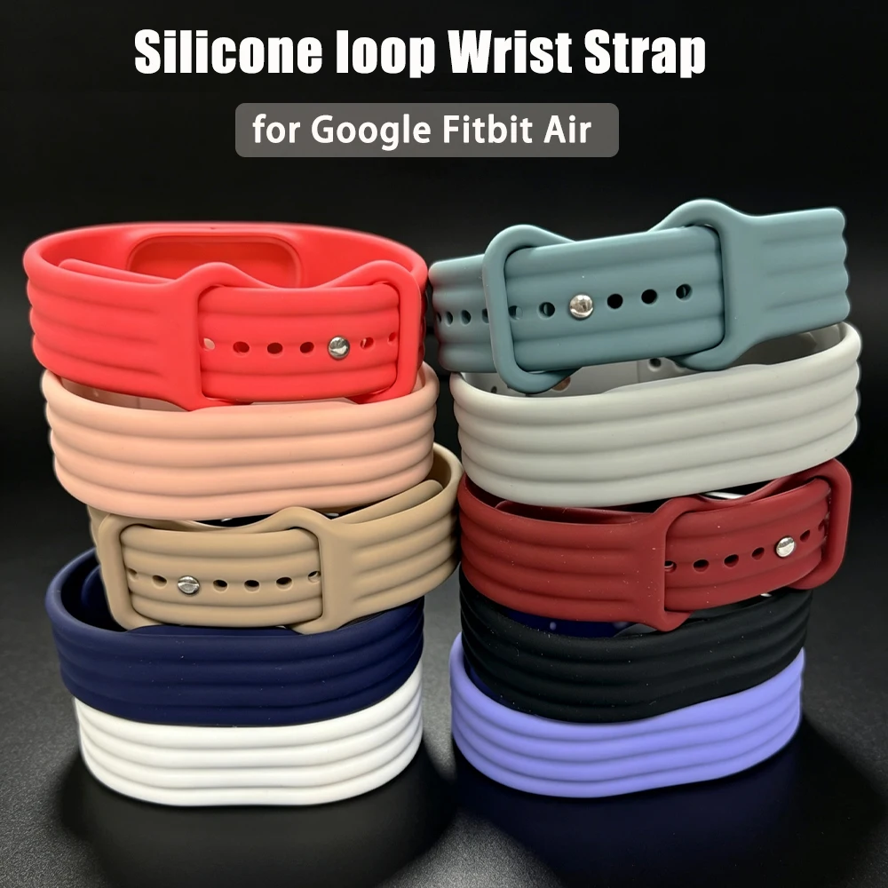 for Google Fitbit Air Single-Color Silicone Sport Strap Compatible with Fitbit Air Fitness Tracker Wristband Women Men Bracelet