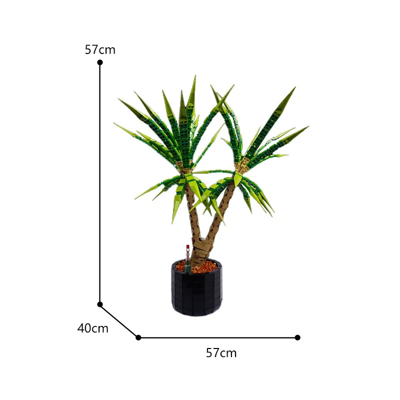 MOC Botanical Dragon Tree Plant Building Blocks Set Flower Grass Garden Decoration Bricks Idea Toys For Children Birthday Gifts view 3