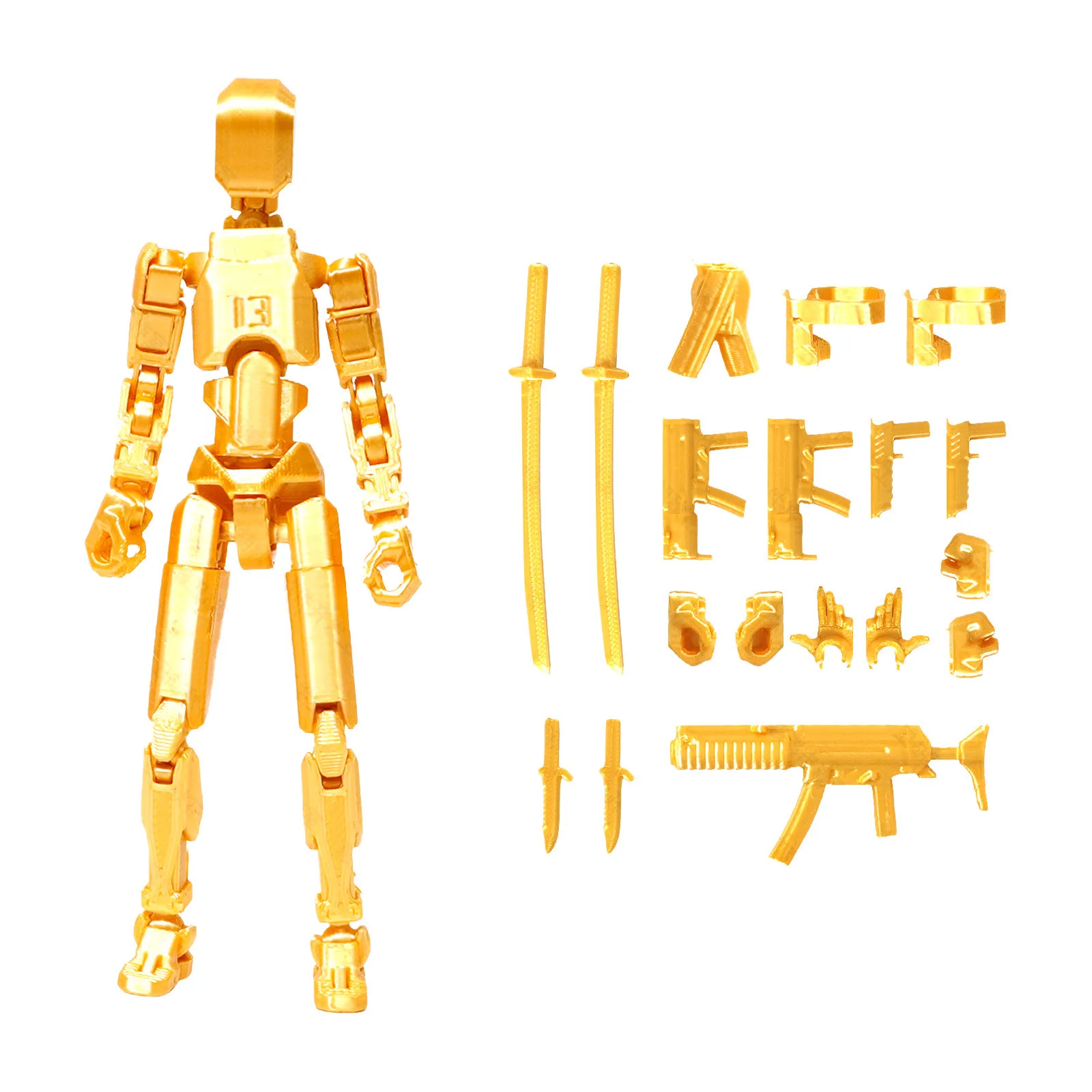 13 Multi-Jointed Action Cartoon Figure Movable Joints Assemble Character Models 3d Printing Decompression Diy Dummy Doll