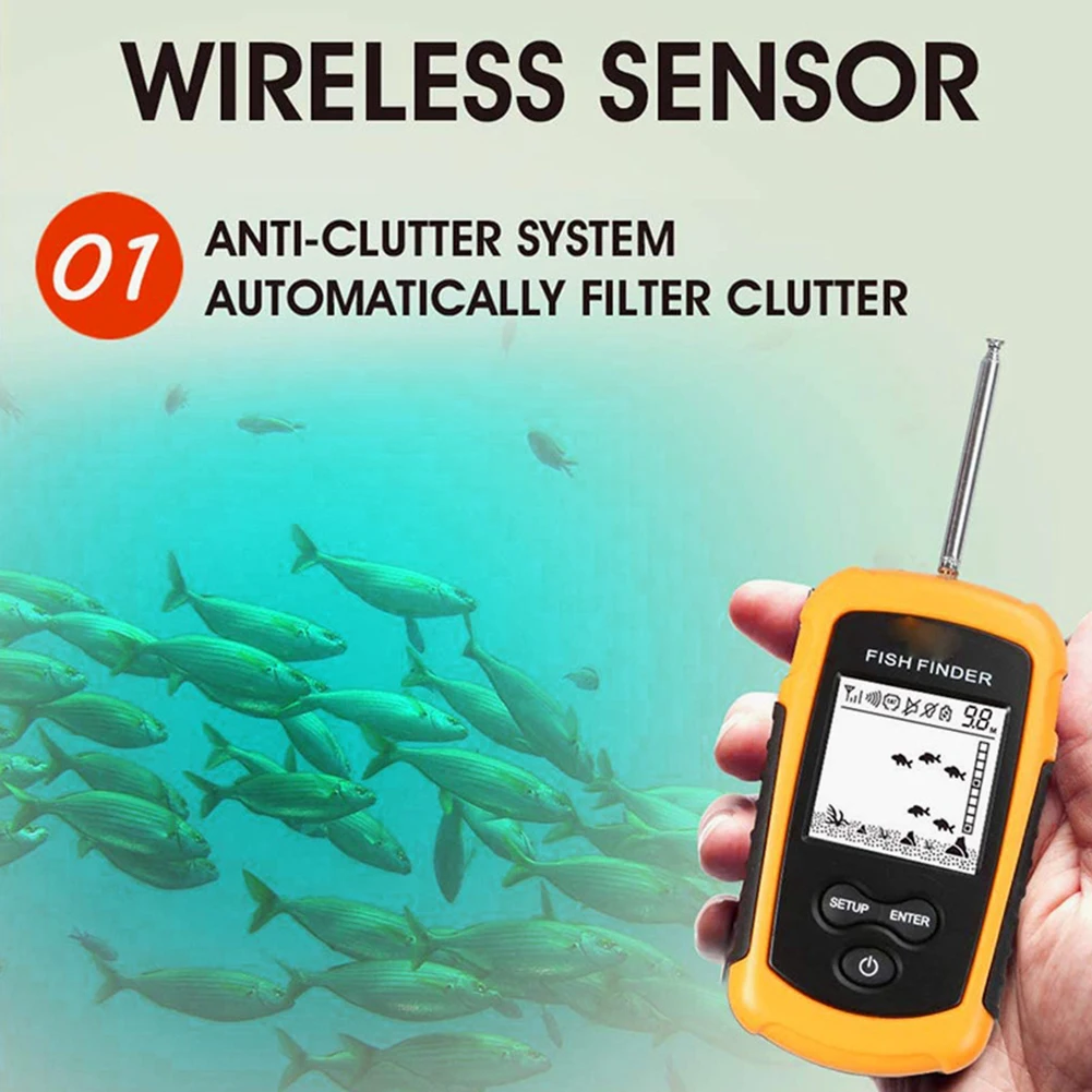 

1pc Fishing Fish Finder LCD Display Fishfinder Wired Sonar Depth Detection Range100M Battery Saving Mode Night Vision Parts