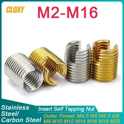M2 M2.5 M3 M4 M5 M6 M8 M10 M12 M14 M16 Stainless/ Carbon Steel Metal Thread Repair Insert Self Tapping Slotted Threaded Nut