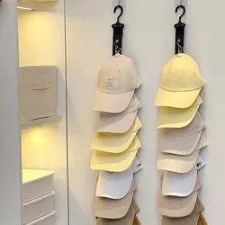 Kleiderschrank Lagerung Diy Kleiderbügel 8 Clips Hängen Schrank Organizer Kappen Vertikale Regal Rack Kostenloser Punch Hüte Halter Mehrzweck Haken