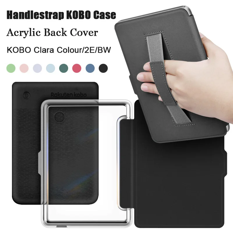 Transparent Acrylic Back Case for Kobo Clara BW / Colour 2024 / 2E 6'' Case with Hand Strap Cover Ebook N365 N367 N506 Funda