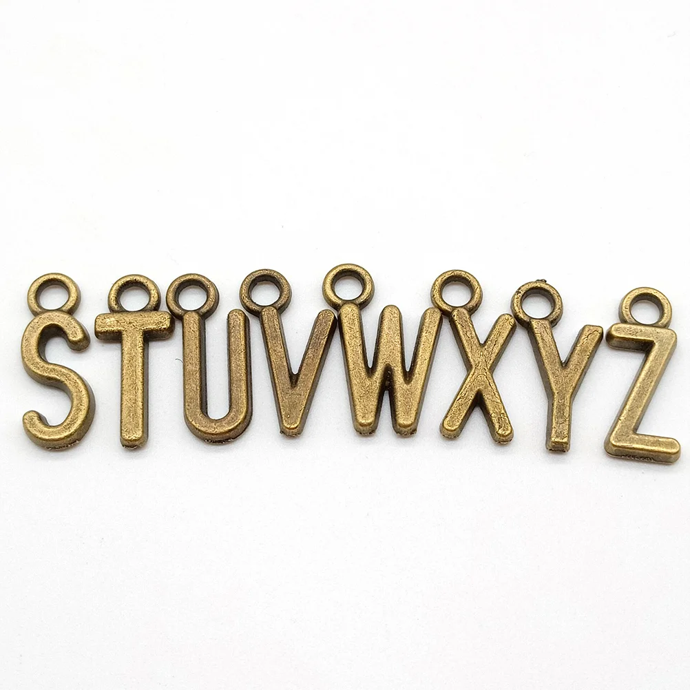 

4 set 26 Letters Alloy Pendant Charms Diy Jewelry Making For Necklace Bracelet Keychain Craft Projects Ancient Green