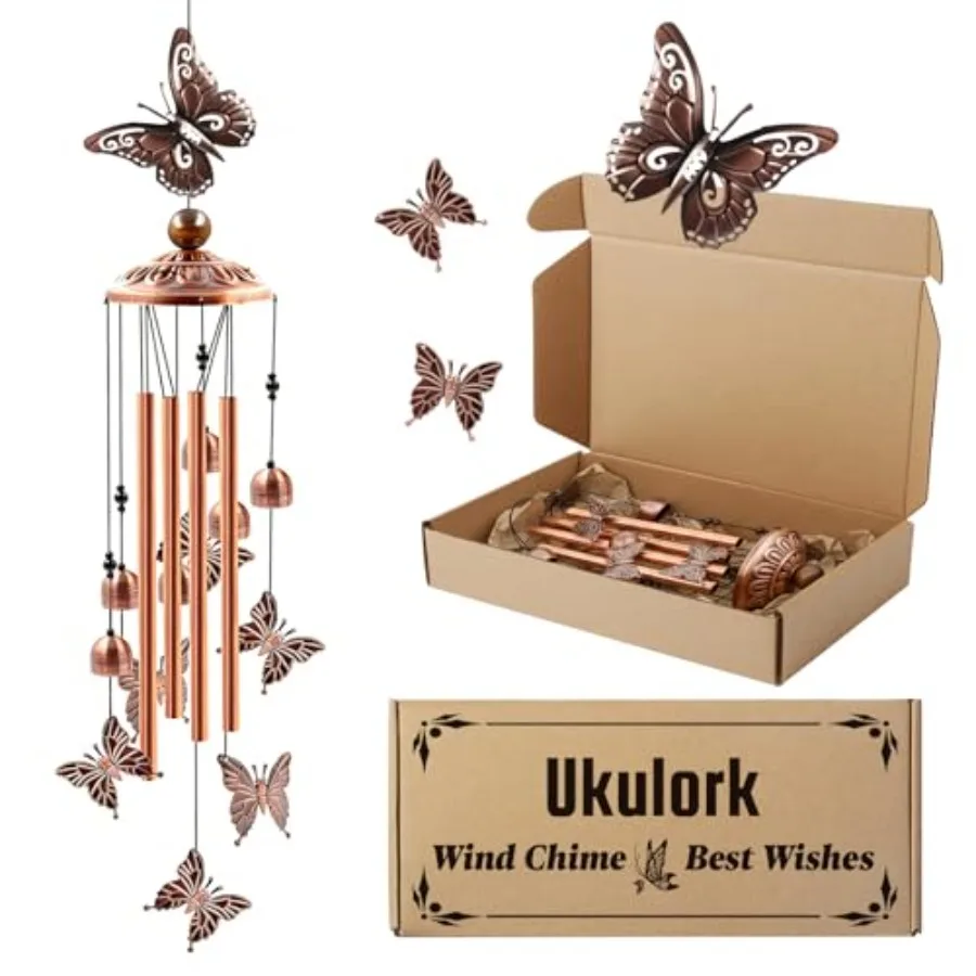 

Wind Chimes for Outside, Aluminum Tube Wind Chimes with S Hook, Patio Porch Garden Decor, Housewarming Gift for Mother's Day Wo