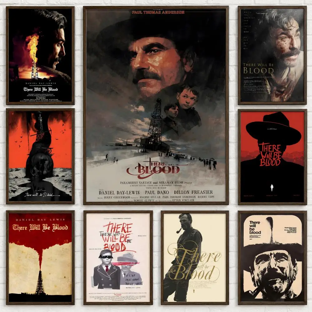 Movie There Will Be Blood Poster Self-adhesive Art Waterproof Paper Sticker Coffee House Bar Room Wall Decor