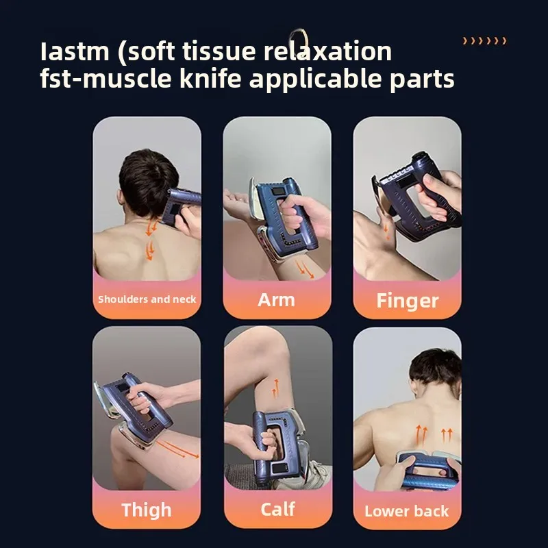 2026 Electric Fascia Knife Heated Microcurrent Massager Muscle Relaxation Tool