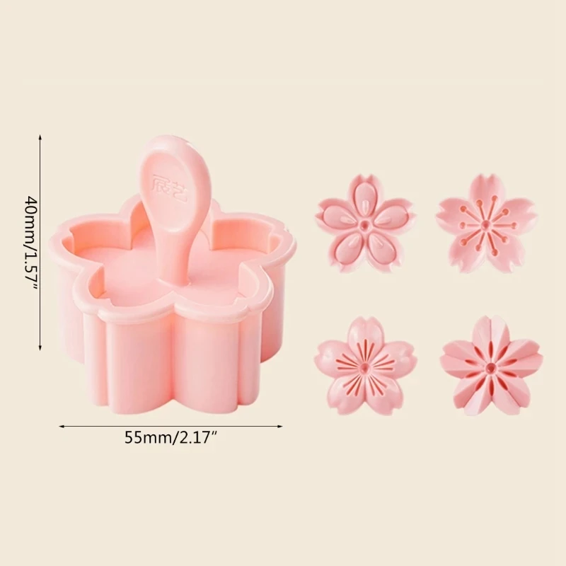 5pcs/set Sakura Flower Cookie Mold Stamp Biscuit Cutter Cherry Blossom DIY Fondant Cake Decor Floral Mould Kitchen Baking Tools