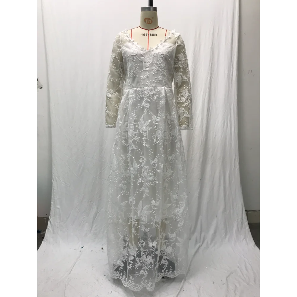 Elegant Maxi Dress for Women, Long Sleeve, V Neck, Party Dress, New, Summer, 2024