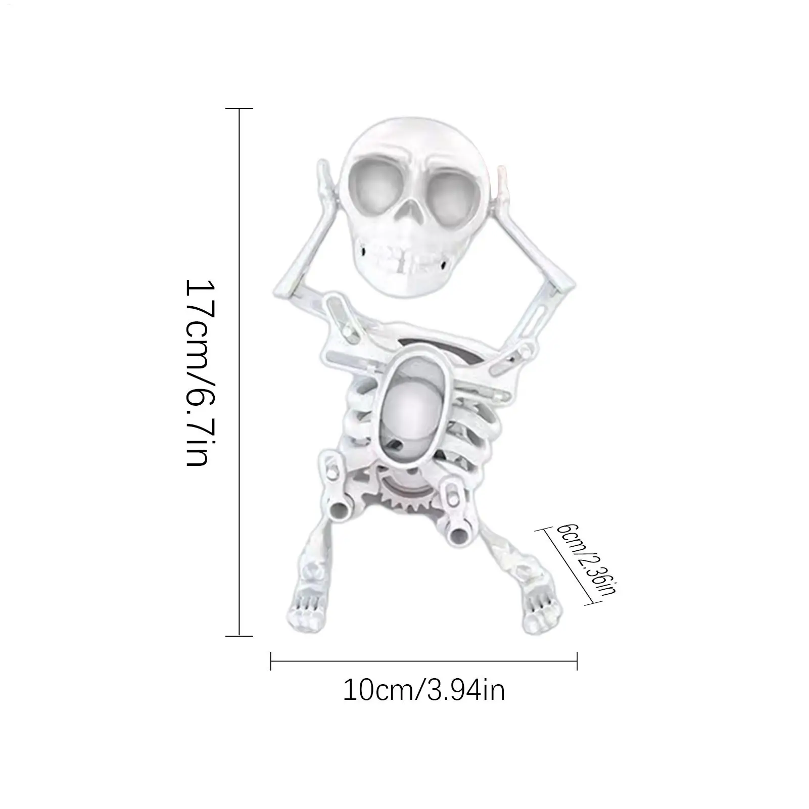 هالوين الرقص الهيكل العظمي عقارب الساعة يتأرجح ثلاثية الأبعاد نموذج الهيكل العظمي هالوين عقارب الساعة لعبة على شكل جمجمة للأطفال غرفة الجدول الرف دراسة