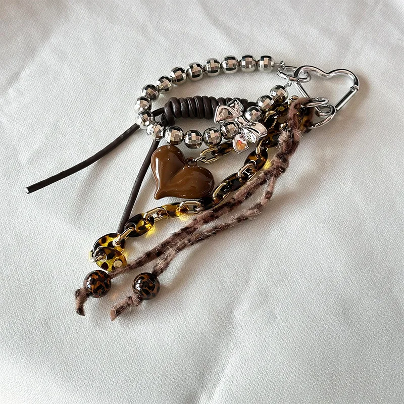 girl trendy beads Key Chain Hand woven rope Backpack pendant a birthday present