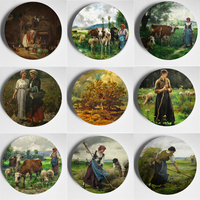 6/7/8/10 inch Beautiful Decorative Plate Jules Dupre Wall Plate Ceramic Home Living  Room Hotel Bar Europe Decorative Art Plate