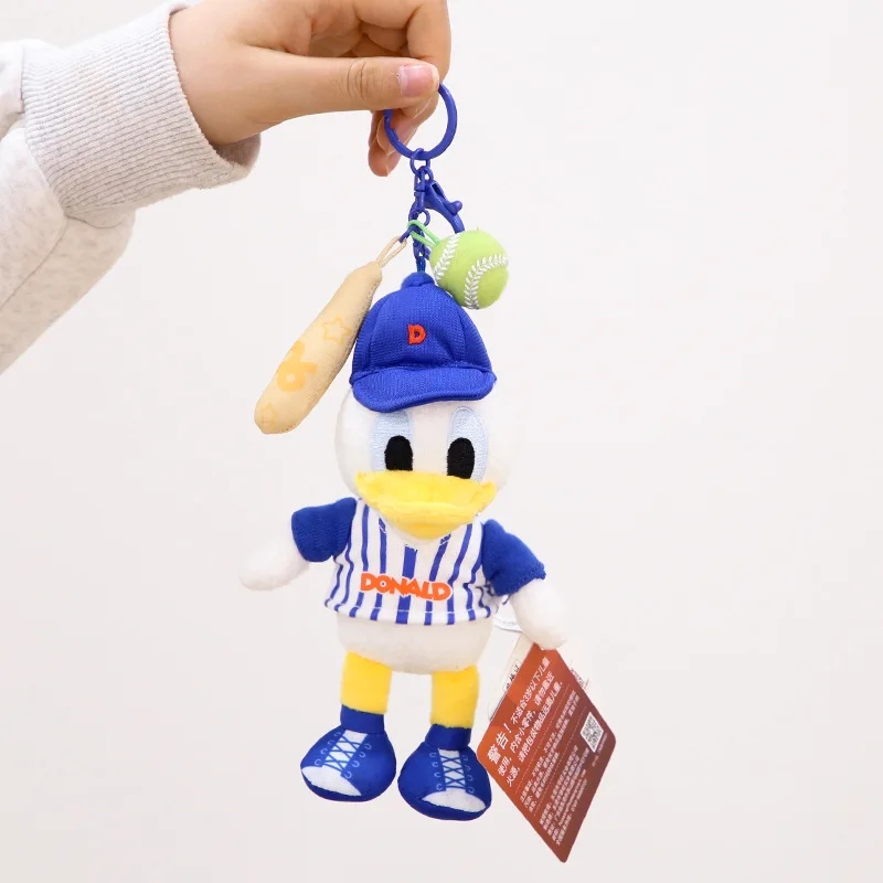 12cm Disney Classic Anime Donald Duck Plush Keychains Small Pendant Bag Hangings Christmas Birthday Gifts For Kids