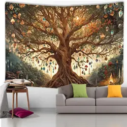 Psychedelic Retro Tapestry For Wall Art Home House Hogar Bedroom Masion Jardim Aesthetic Decor For 2024 Tapiz Y2k Arazzi Hanging