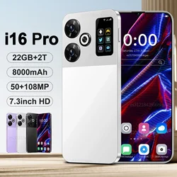 Original i16 Pro Smartphone 5G 7.3inch Snapdragon 8gen3 22G+2TB Cell Phone Dual SIM MobilePhones 8000mAh Android 14 Unlocked NFC