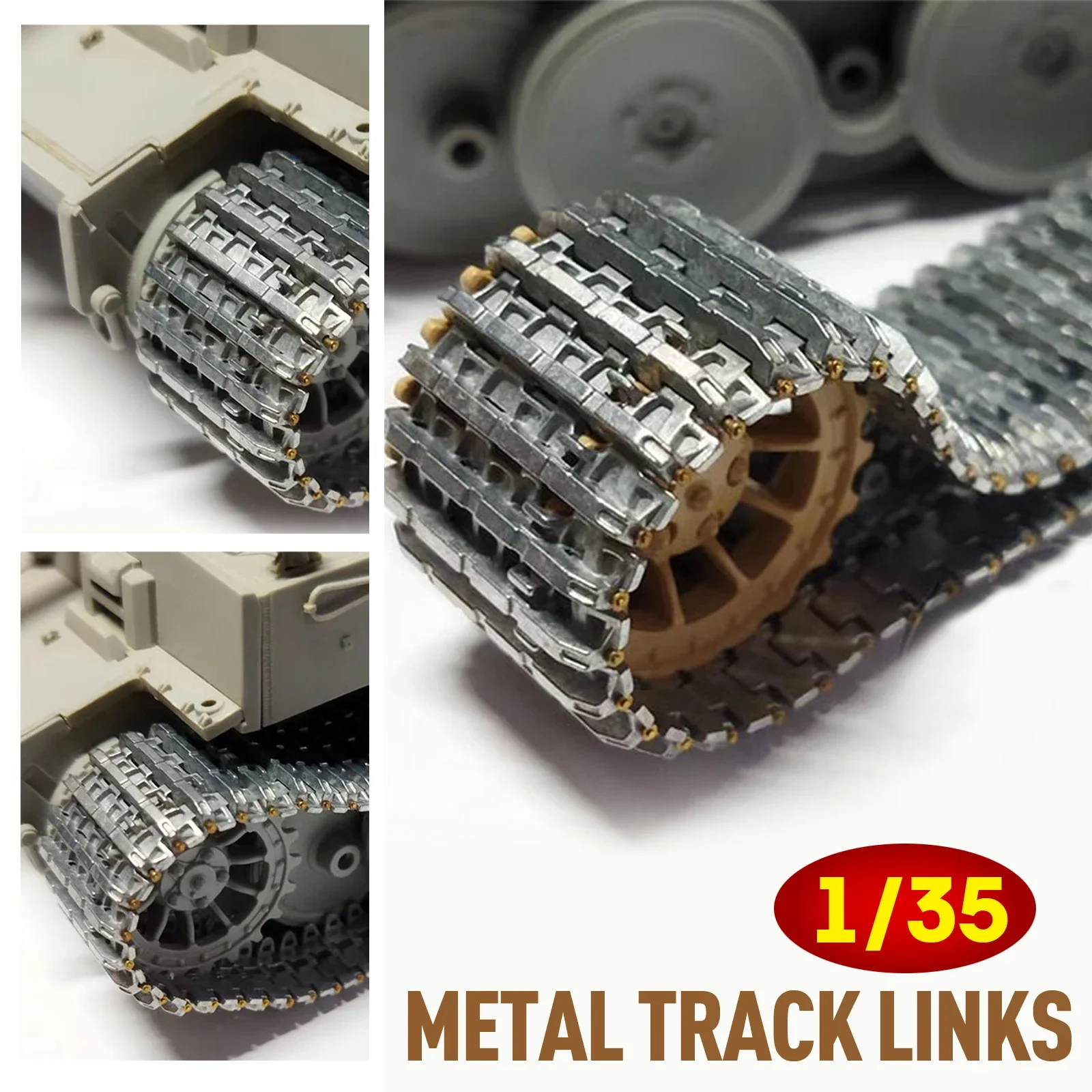 

1/35 German Tiger I Early/Mid/Late Type Tank Metal Track Links w/Metal Pins Kits model toys accessories