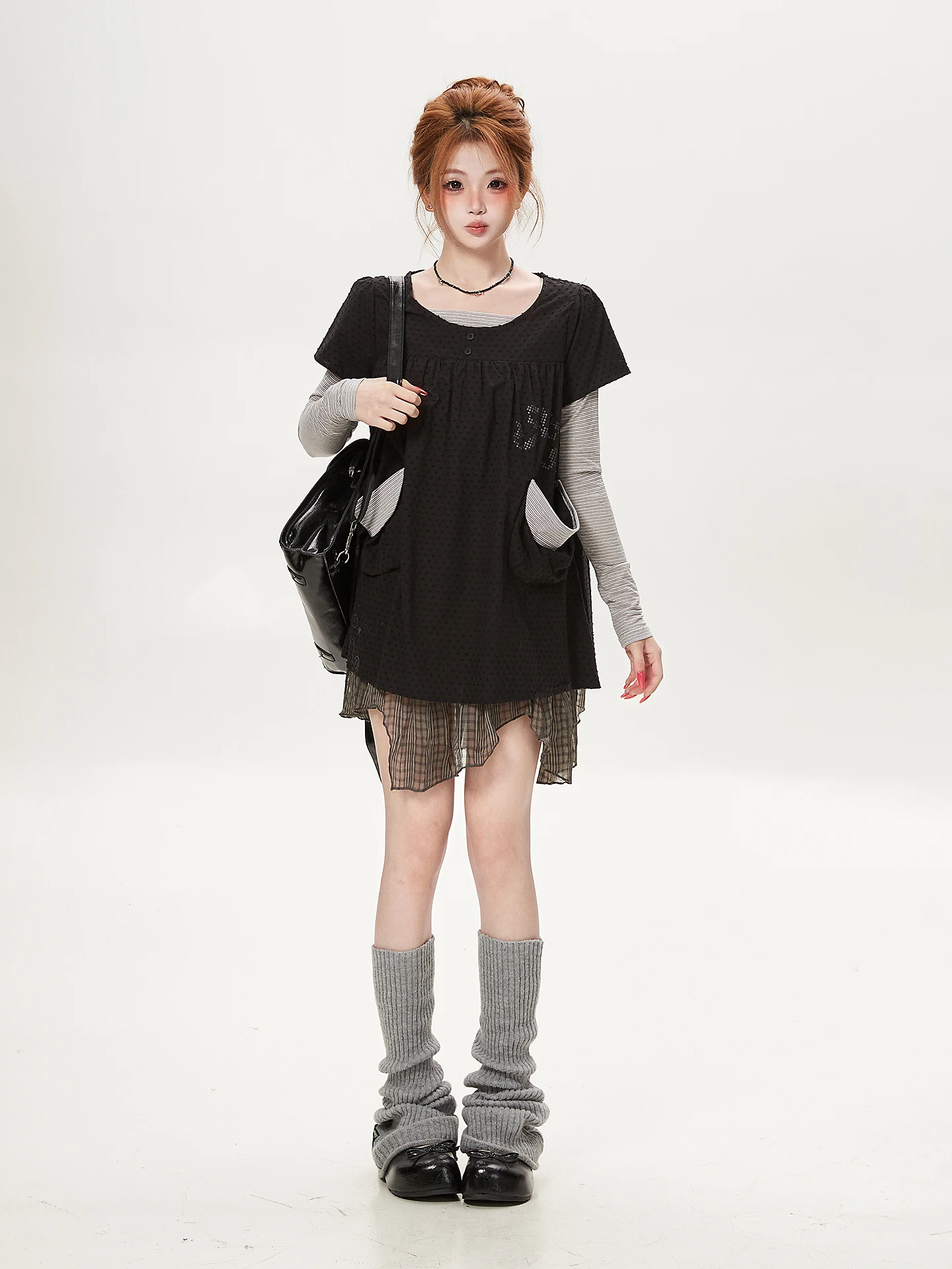 Sweet Style Long Sleeve T-Shirt Dress Women Loose Y2K Trend Autumn Fashion Cotton Casual Comfortable Print Low Waist Design
