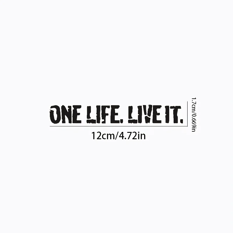 4pcs One Life Live It Bold Letter Vinyl Sticker For Car Rearview Mirror Bumper Window Motorcycle Helmet