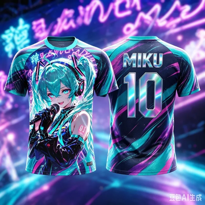 2026 Sommer Hatsune Miku Retro Cosplay T-Shirt Herren Übergroßes 3D-Druck Kurzarm-Shirt Lässiges Unisex Kinder-Sportshirt