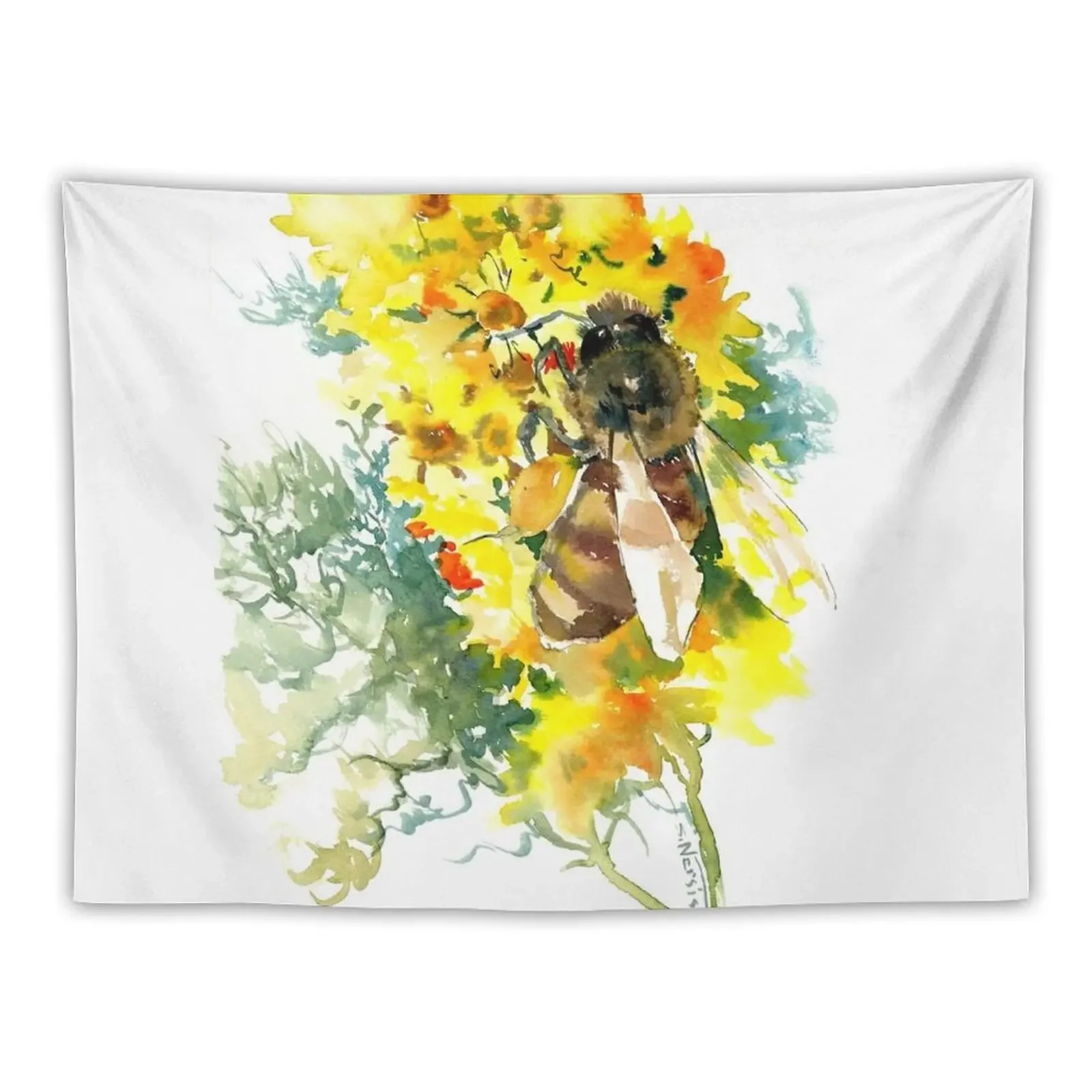 

Honey Bee and YellowFlower Tapestry Aesthetic Room Decoration Decoration For Bedroom Tapestry