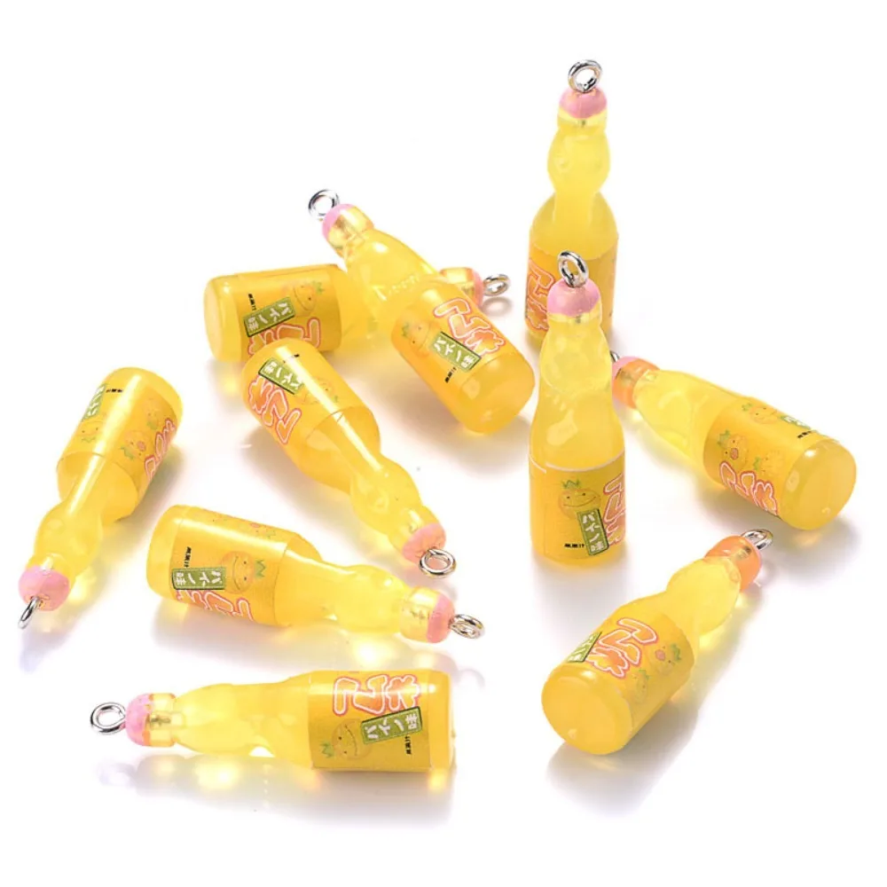 10 Stück Harz Charms Saft Flasche Harz Anhänger Getränke Charms Mini Saft Flasche Trinken Anhänger Mini Niedlich