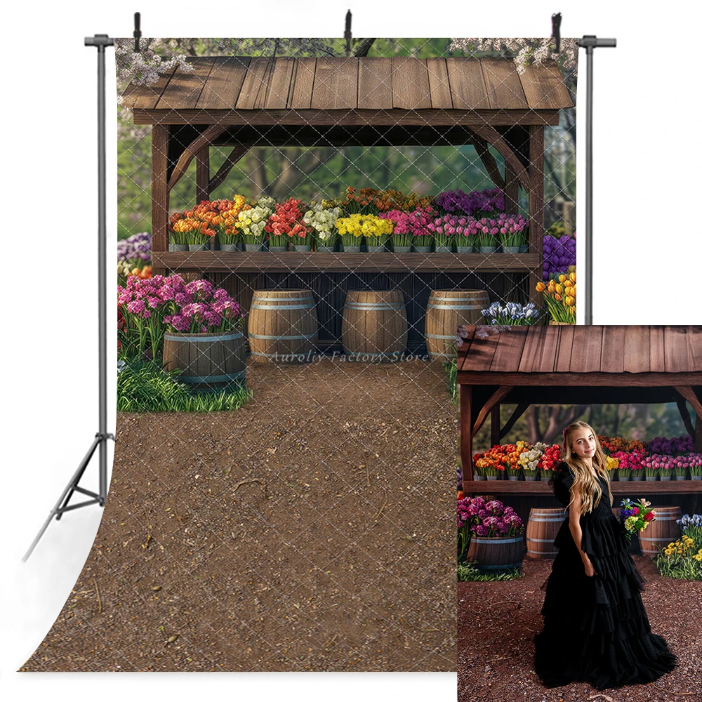 Rustic Spring Flower Stand Background for Photography Adult Family Portrait Floral Jungle Cake Smash Child Backdrops Photocall