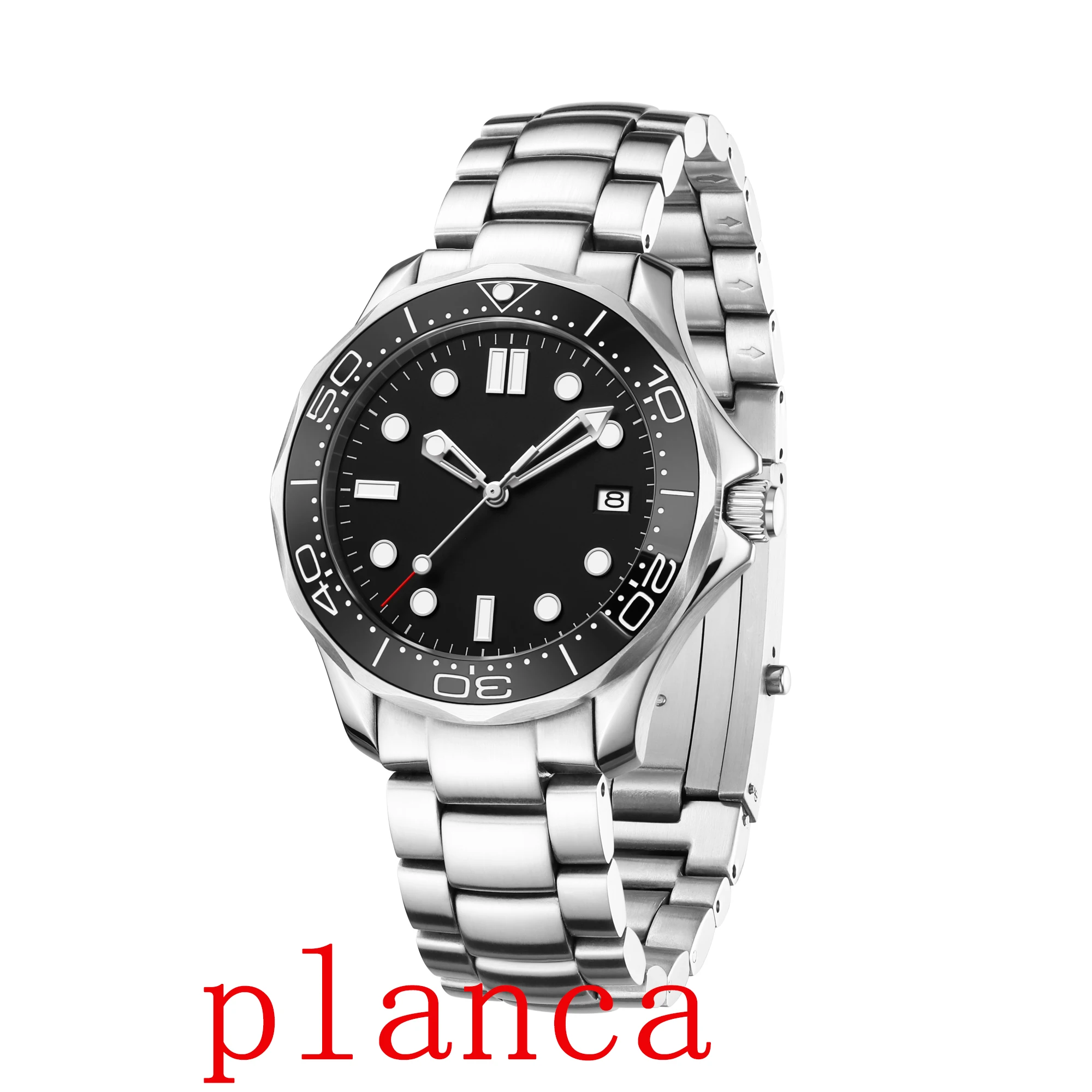 Мужские часы из нержавеющей стали с индивидуальным логотипом 41 мм, автоматический механизм NH35, часы с сапфировым стеклом, светящиеся