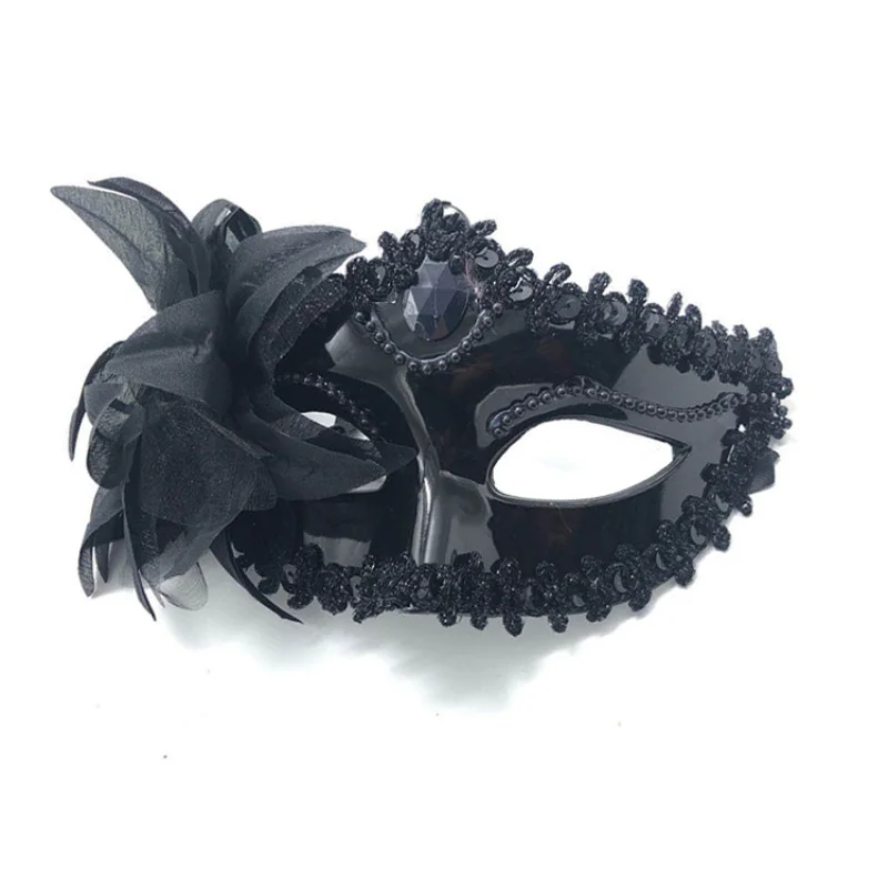 Masquerade Mask Halloween Princess Cosplay Props New Makeup Half-face Mask Solid Color Halloween Mask Máscara De Baile Wholesale