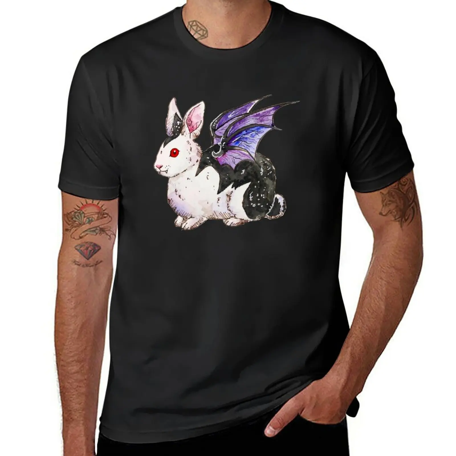 Vampire Bat Bunnicula Bunny Rabbit T-Shirt boys whites tees mens big and tall t shirts