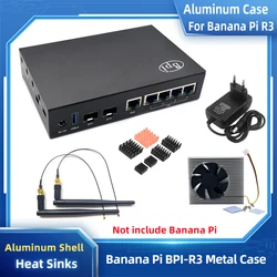 Banana Pi R3 Aluminum Case Protect Metal Shell Optional Heat Sink Antenna for Banana Pi BPI-R3