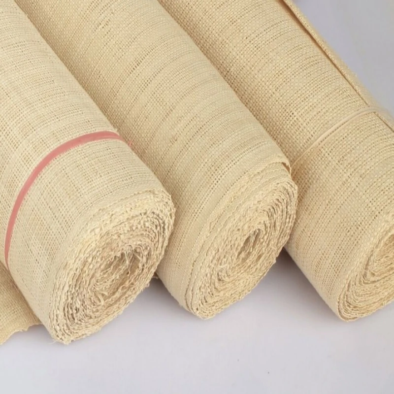 Natural Real Raffia Mat Handmade Weaving Rope Rattan Material Webbing For Home Furniture Chair Table Ceiling Cabinet Decoration