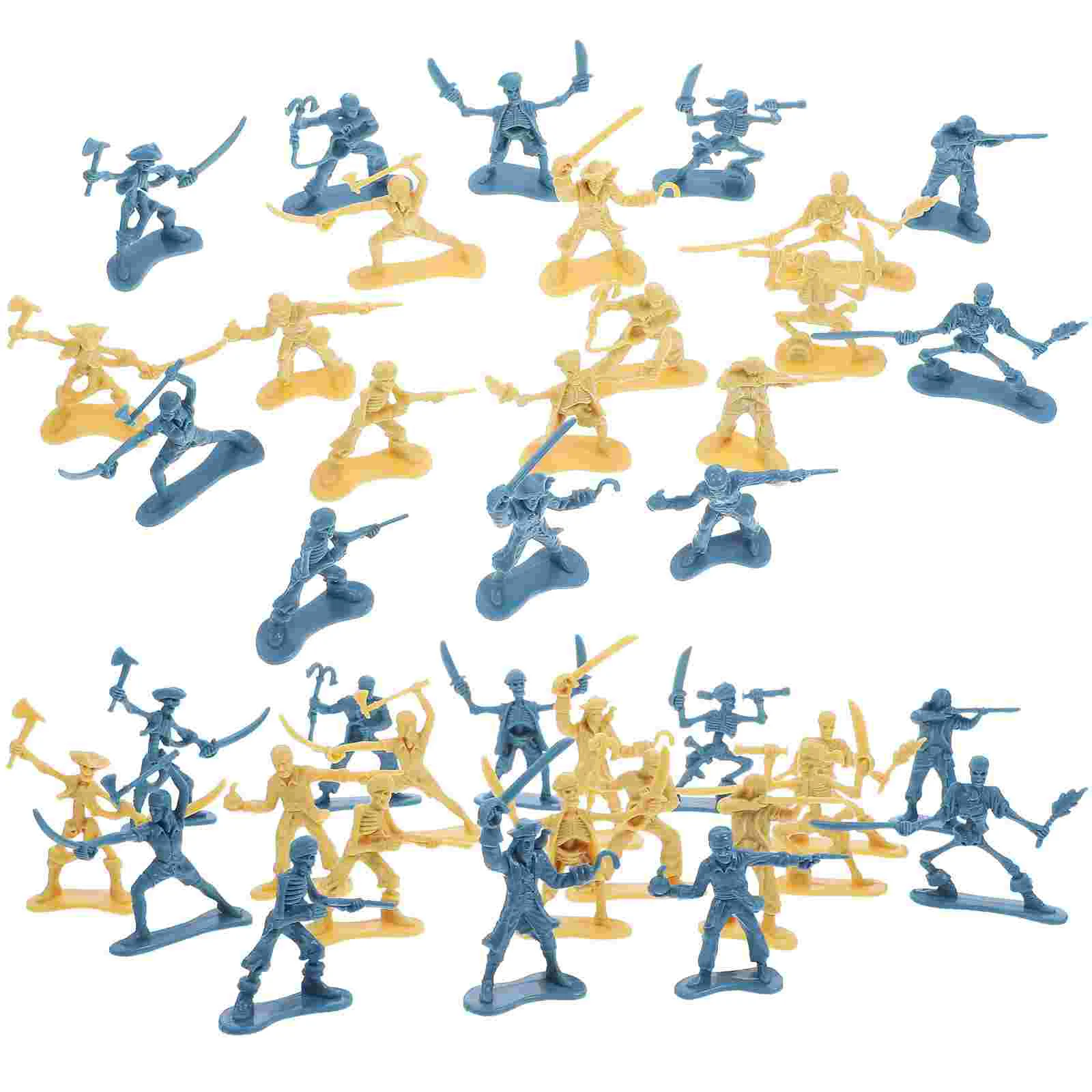 100 PCS Pirate Soldier Model Toys Figures for Boys Miniature Puppet Game Plastic Figurines Warrior Props