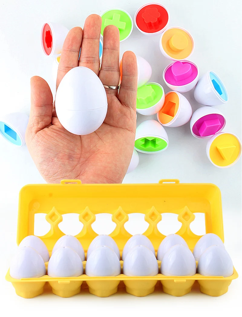 Shape Matching Easter EggsToy for Kids Baby Learning Educational Toy Montessori Smart Eggs Games Sorters Toys For Children Gifts