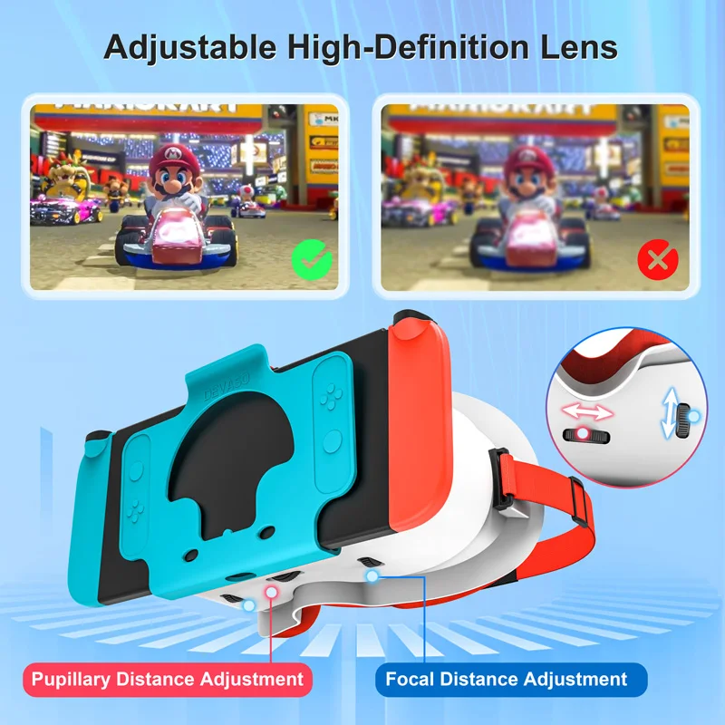 Compatible With Nintendo Switch High-definition VR Glasses With Adjustable Headband Game Consoles VR Accessories