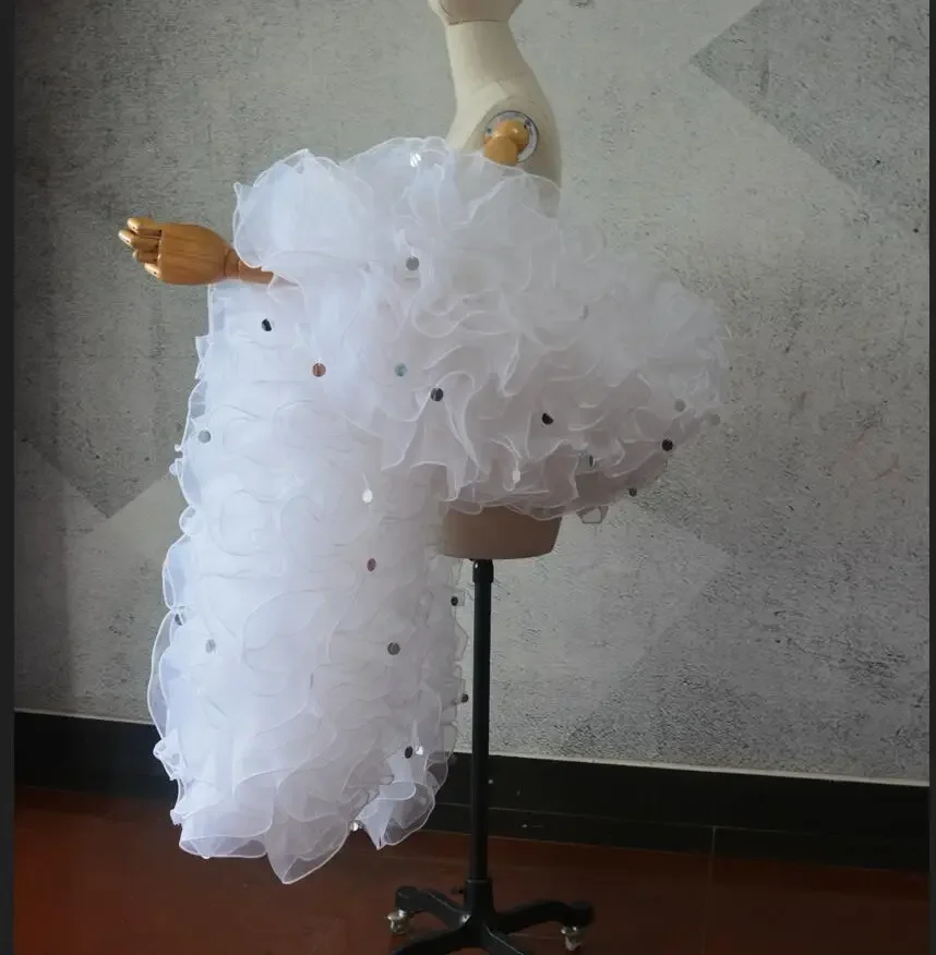 Witte Ruffle Organza Drag Queen Cabaret Boa Party Wedding Boa Crossdressing koningin sjaal aangepaste kleur