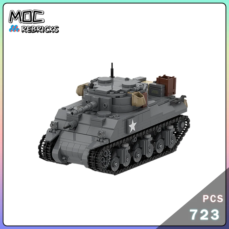 

Military Weapon Series M4 sherman Tactical Battle Tank Model Building Block Assembly Technology Bricks Set DIY Toys Xmas Gifts