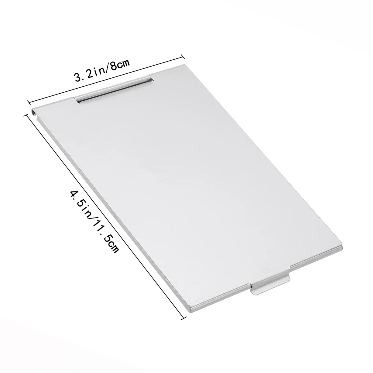 Silver Folding Makeup Mirror Portable 11.5x8cm Single Side Travel Foldable Mirror Clear Surface for Home Office Daily Shaving