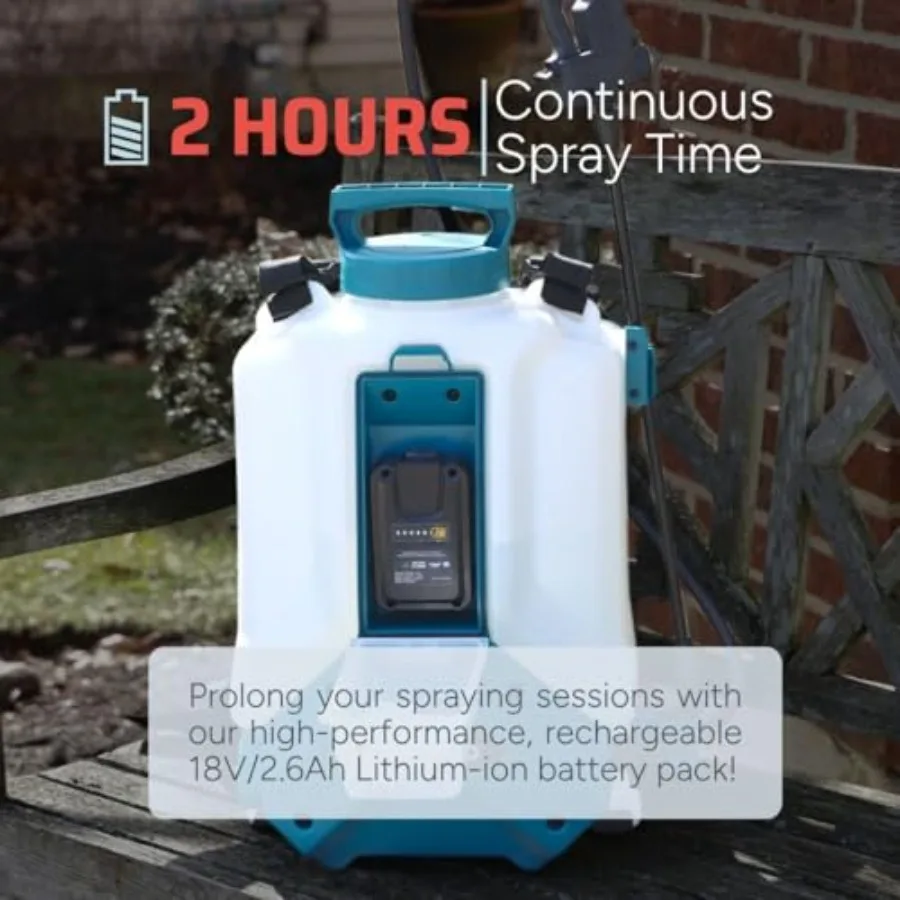 بخاخ حقيبة ظهر تورنادو 4 جالون يعمل بالبطارية موديل 2025 بخاخ حديقة الحديقة القابل لإعادة الشحن مع شاحن بطارية متضمن
