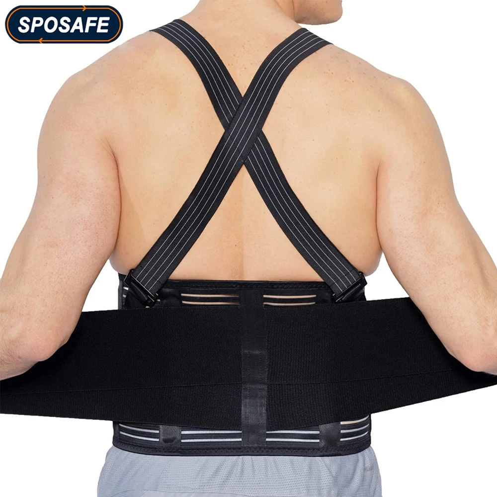 

Adjustable Lumbar Brace Back Support Belt with Detachable Suspenders Light Breathable Waist Support Belt for Work & Sports