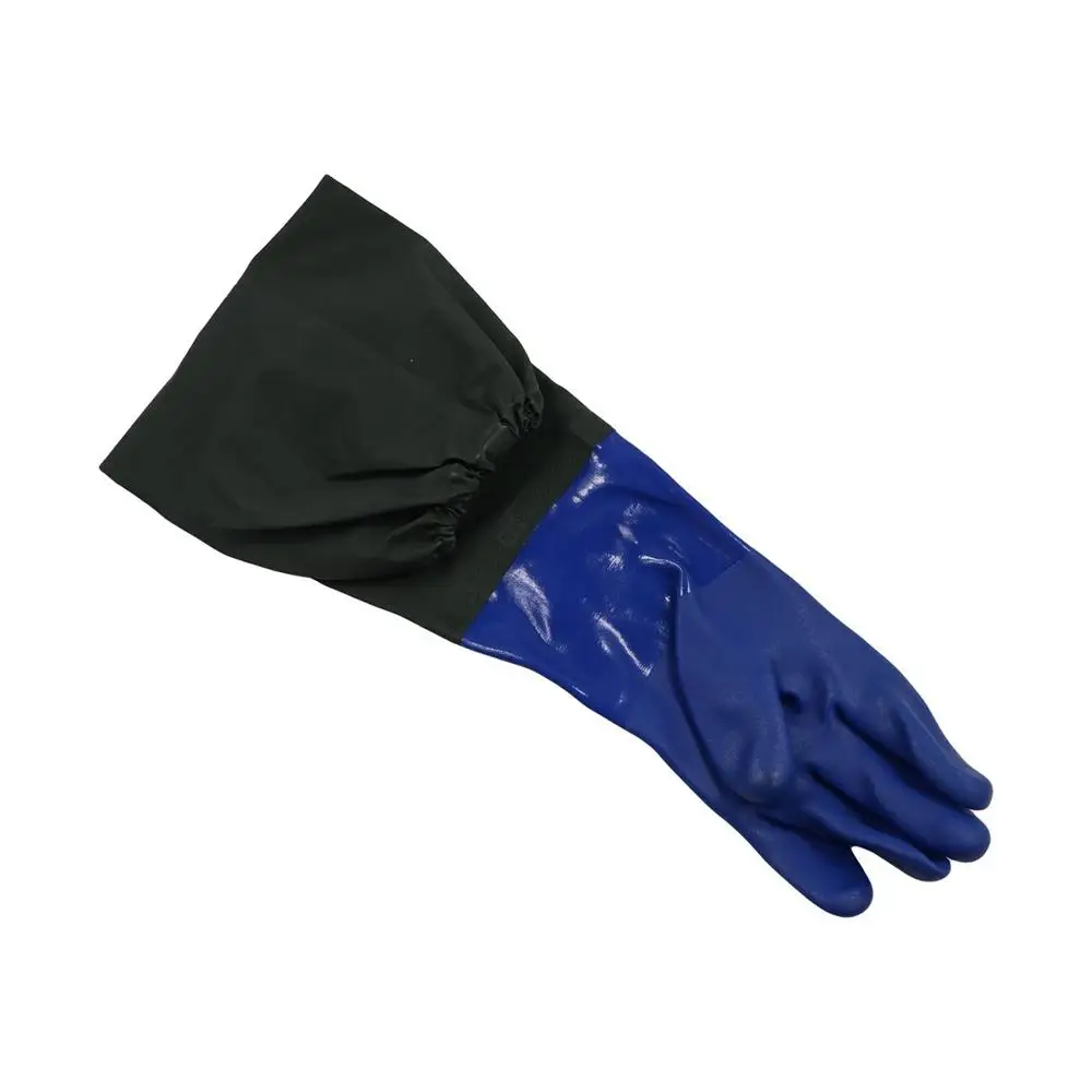 1 Pair Lengthened Labor Protection Waterproof Gloves Reusable Chemical Resistant Rubber Glove Sleeved Wear-Resistant