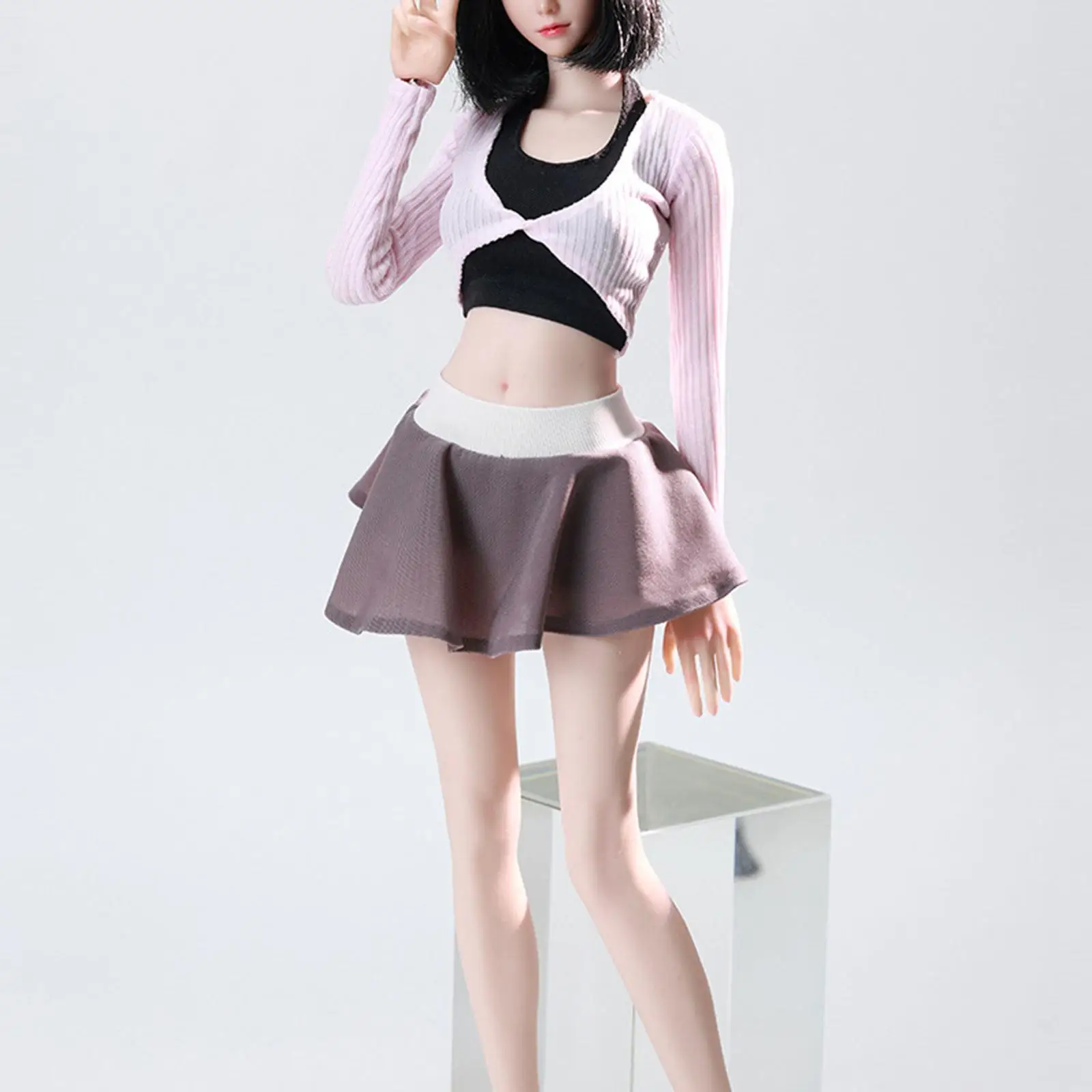 

Miniature Figure Skirt Cloth Outfit for 1/6 Female Action Figure Clothes Trendy Doll Costume Accessory