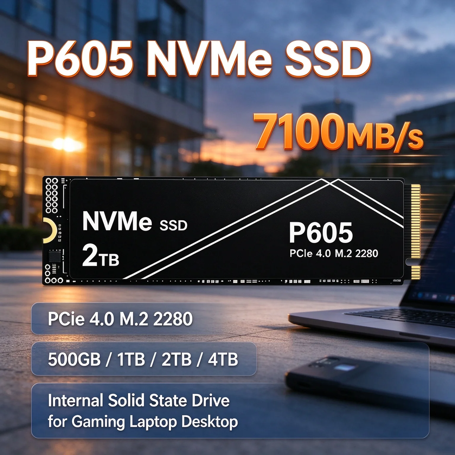M.2 Nvme 4Tb Pcie 4.0 Ssd - 7100MB/s Punch Above Its Class P605