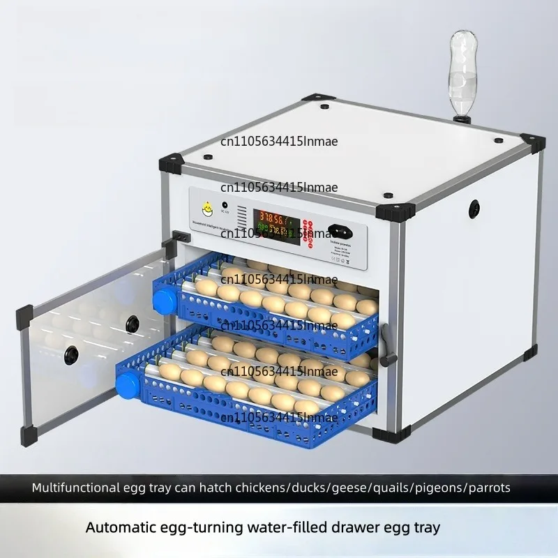 Automatic Temperature & Humidity Display & Egg Turning Automatic Egg Incubator 204 Eggs PVC Dual Electric Hatching Machine