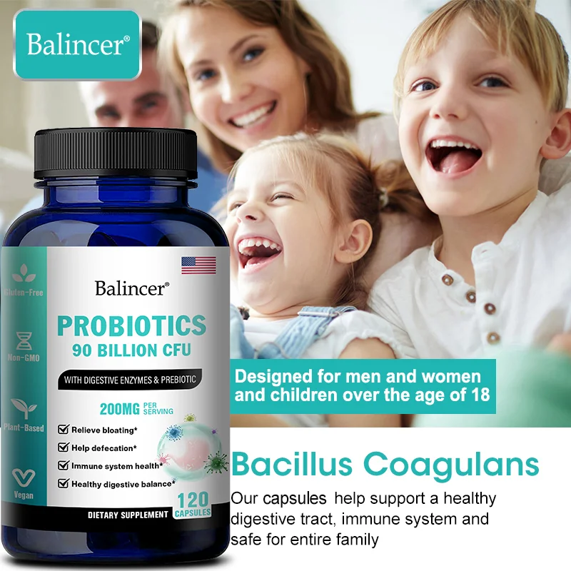 Balincer Probiotic 90 Billion CFU with Digestive Enzymes & Prebiotics To Support Bloating, Improved Gut, Immunity and Digestion