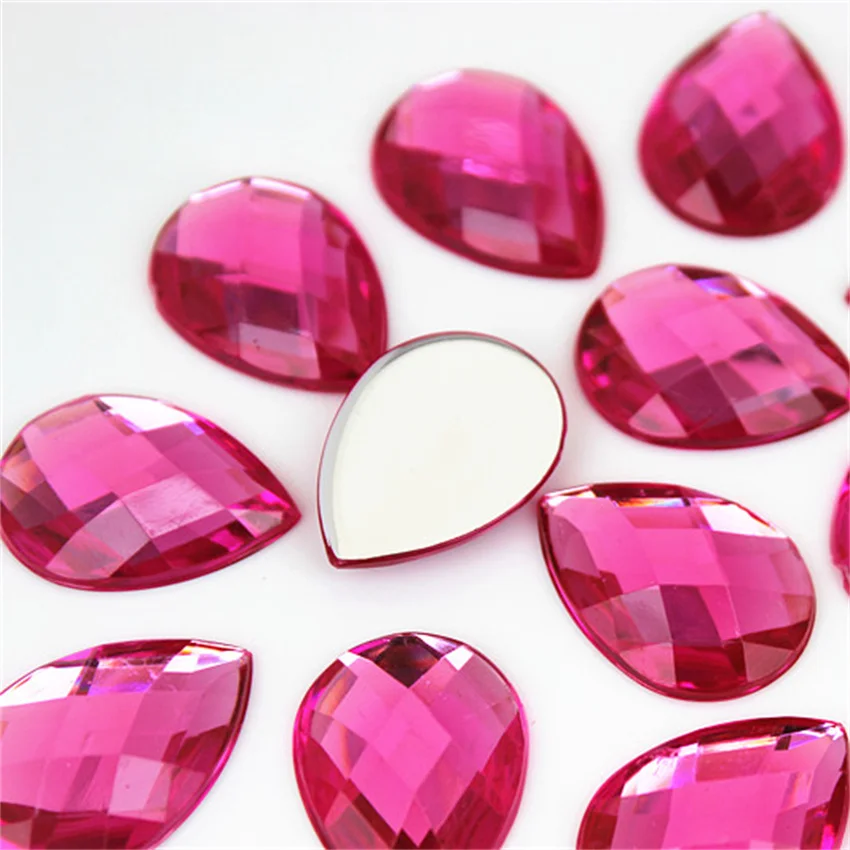 20pcs 18*25mm Tear Drop Shape Flat Back Acrylic Rhinestones Crystals Strass Beads DIY Jewelry Accessories Crafts MC592