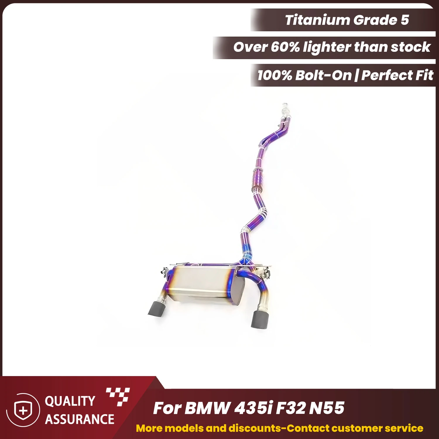 

Sporty Exhaust Sound ECCF Titanium Valved Catback Exhaust For BMW 435i F32 N55 Performance Upgrade Easy Installation