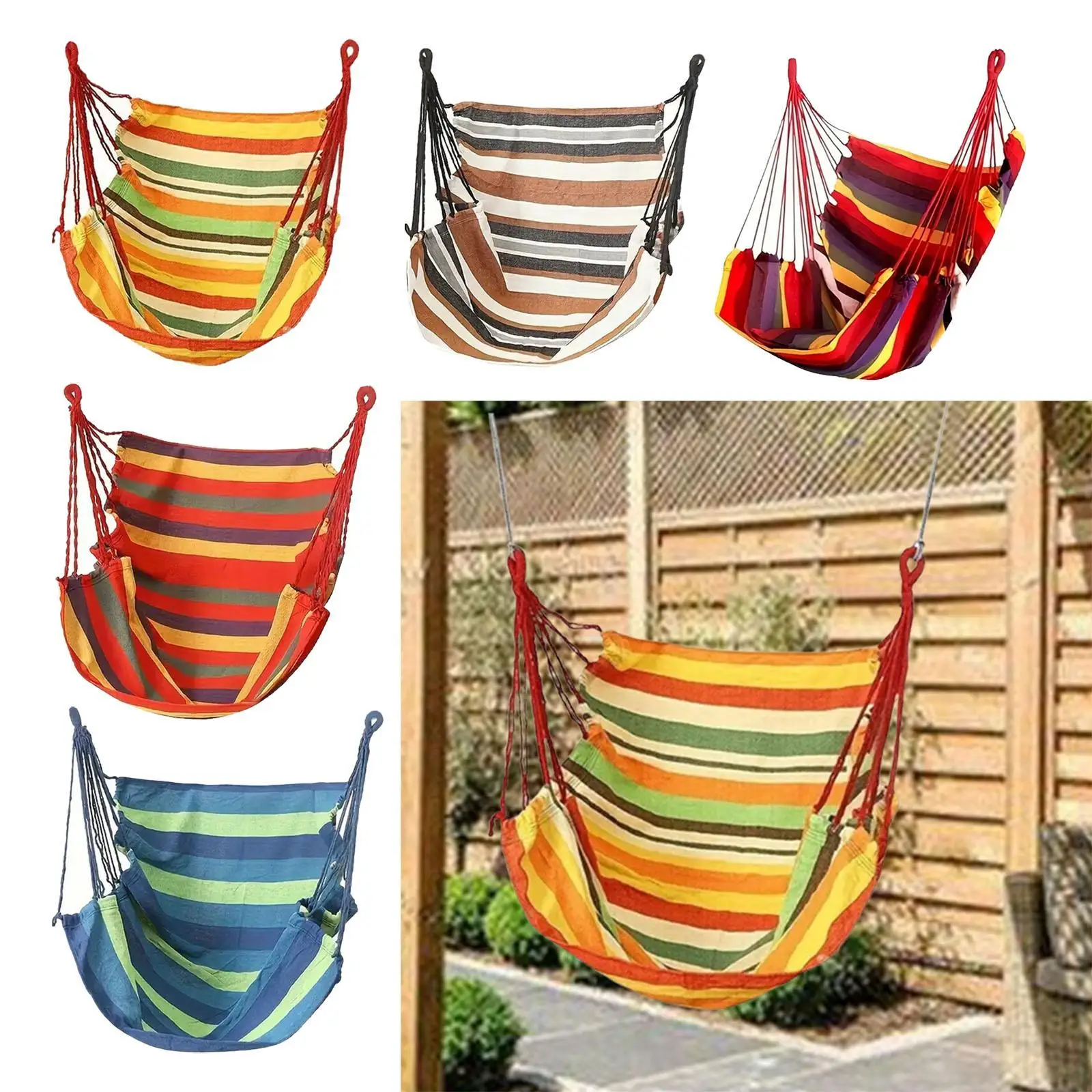 

Hanging Rope Swing Outside Soft Indoor Portable Hanging Chair Hammock Chair Hanging Hammock Chair for Deck Porch Tree Yard Patio