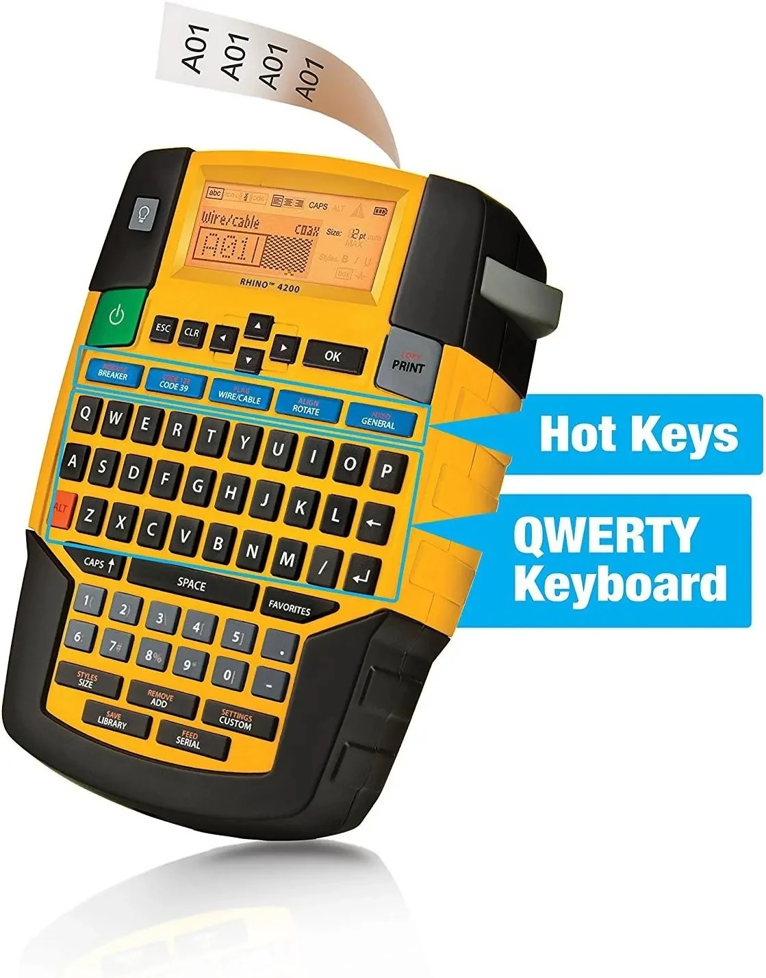 Industrial Heavy Duty Label Printer With Time-saving Hot Keys Portable Job Site Label Making Machine