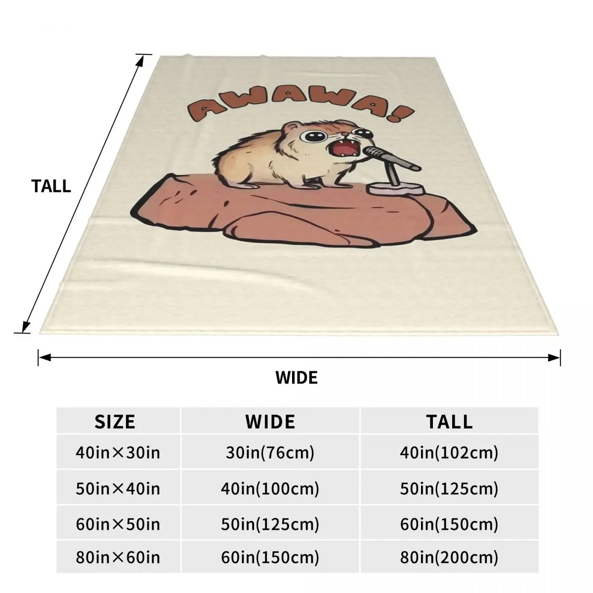 AWAWA Rock Hyrax In Concert Graphic Humor Blanket Soft Warm Flannel Throw Blanket Bedding for Bed Travel Home Couch